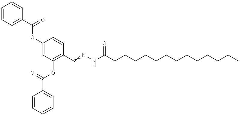 5-(BENZOYLOXY)-2-(2-TETRADECANOYLCARBOHYDRAZONOYL)PHENYL BENZOATE Struktur