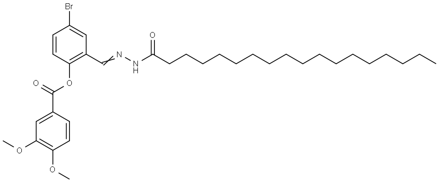 4-BROMO-2-(2-STEAROYLCARBOHYDRAZONOYL)PHENYL 3,4-DIMETHOXYBENZOATE Struktur