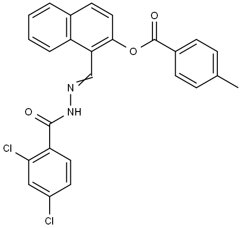 1-(2-(2,4-DICHLOROBENZOYL)CARBOHYDRAZONOYL)-2-NAPHTHYL 4-METHYLBENZOATE Struktur