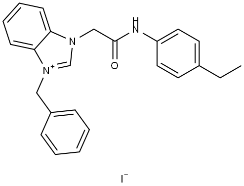 3-BENZYL-1-(2-(4-ETHYLANILINO)-2-OXOETHYL)-3H-BENZIMIDAZOL-1-IUM IODIDE Struktur