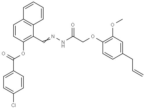 1-(2-((4-ALLYL-2-METHOXYPHENOXY)AC)CARBOHYDRAZONOYL)-2-NAPHTHYL 4-CHLOROBENZOATE Struktur