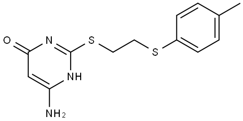 6-AMINO-2-({2-[(4-METHYLPHENYL)SULFANYL]ETHYL}SULFANYL)-4(3H)-PYRIMIDINONE Struktur