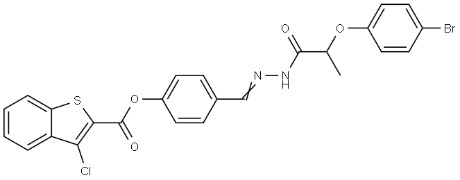 4-((E)-{2-[2-(4-BROMOPHENOXY)PROPANOYL]HYDRAZONO}METHYL)PHENYL 3-CHLORO-1-BENZOTHIOPHENE-2-CARBOXYLATE Struktur