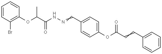 4-(2-(2-(2-BROMOPHENOXY)PROPANOYL)CARBOHYDRAZONOYL)PHENYL 3-PHENYLACRYLATE Struktur