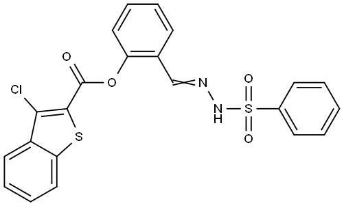 2-(2-(PHENYLSULFONYL)CARBOHYDRAZONOYL)PH 3-CHLORO-1-BENZOTHIOPHENE-2-CARBOXYLATE Struktur