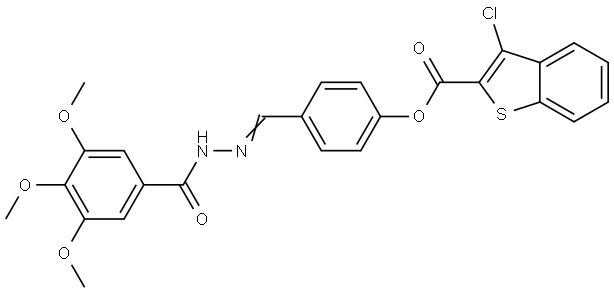 4-{(E)-[2-(3,4,5-TRIMETHOXYBENZOYL)HYDRAZONO]METHYL}PHENYL 3-CHLORO-1-BENZOTHIOPHENE-2-CARBOXYLATE Struktur