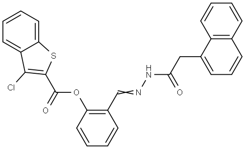 2-(2-(1-NAPHTHYLACETYL)CARBOHYDRAZONOYL)PH 3-CL-1-BENZOTHIOPHENE-2-CARBOXYLATE Struktur