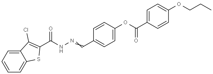 4-(2-((3-CL-1-BENZOTHIEN-2-YL)CARBONYL)CARBOHYDRAZONOYL)PHENYL 4-PROPOXYBENZOATE Struktur