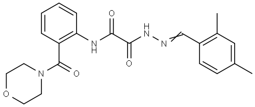 2-[(2E)-2-(2,4-DIMETHYLBENZYLIDENE)HYDRAZINO]-N-[2-(4-MORPHOLINYLCARBONYL)PHENYL]-2-OXOACETAMIDE Struktur