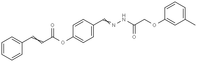 4-(2-((3-METHYLPHENOXY)ACETYL)CARBOHYDRAZONOYL)PHENYL 3-PHENYLACRYLATE Struktur