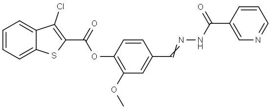 2-METHOXY-4-{(E)-[(3-PYRIDINYLCARBONYL)HYDRAZONO]METHYL}PHENYL 3-CHLORO-1-BENZOTHIOPHENE-2-CARBOXYLATE Struktur