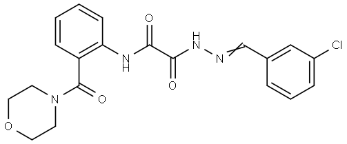 2-(2-(3-CL-BENZYLIDENE)HYDRAZINO)-N-(2-(4-MORPHOLINYLCARBONYL)PH)-2-OXOACETAMIDE Struktur