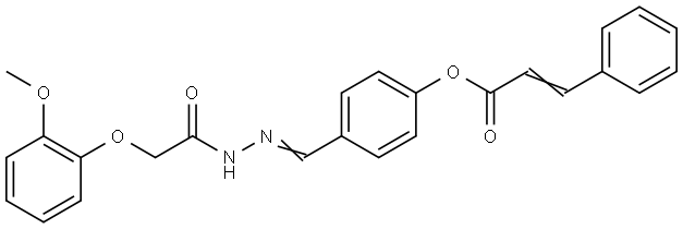 4-(2-((2-METHOXYPHENOXY)ACETYL)CARBOHYDRAZONOYL)PHENYL 3-PHENYLACRYLATE Struktur