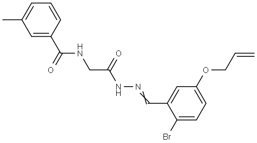 N-(2-(2-(5-(ALLYLOXY)-2-BR-BENZYLIDENE)HYDRAZINO)-2-OXOETHYL)-3-METHYLBENZAMIDE Struktur