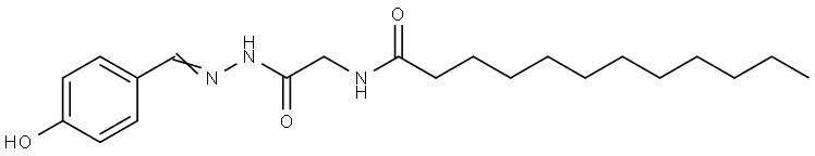 N-(2-(2-(4-HYDROXYBENZYLIDENE)HYDRAZINO)-2-OXOETHYL)DODECANAMIDE Struktur