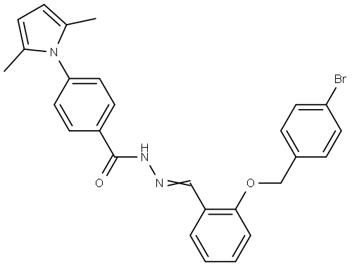 N'-(2-((4-BR-BENZYL)OXY)BENZYLIDENE)-4-(2,5-DI-ME-1H-PYRROL-1-YL)BENZOHYDRAZIDE Struktur