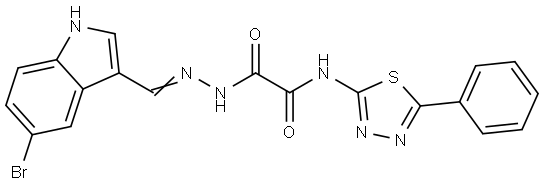 2-{(2E)-2-[(5-BROMO-1H-INDOL-3-YL)METHYLENE]HYDRAZINO}-2-OXO-N-(5-PHENYL-1,3,4-THIADIAZOL-2-YL)ACETAMIDE Struktur