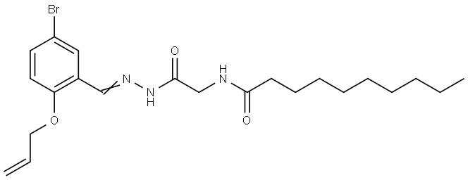 N-(2-(2-(2-(ALLYLOXY)-5-BROMOBENZYLIDENE)HYDRAZINO)-2-OXOETHYL)DECANAMIDE Struktur