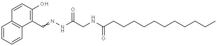 N-(2-(2-((2-HYDROXY-1-NAPHTHYL)METHYLENE)HYDRAZINO)-2-OXOETHYL)DODECANAMIDE Struktur