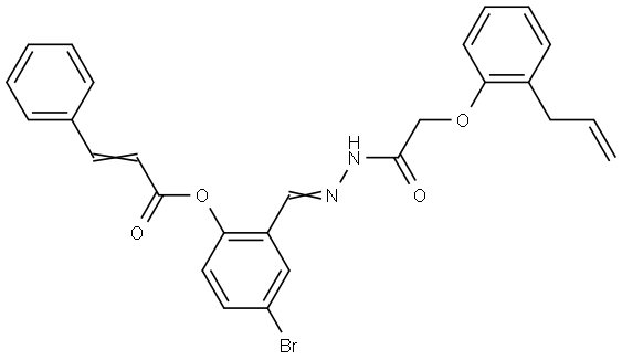 2-(2-((2-ALLYLPHENOXY)ACETYL)CARBOHYDRAZONOYL)-4-BROMOPHENYL 3-PHENYLACRYLATE Struktur