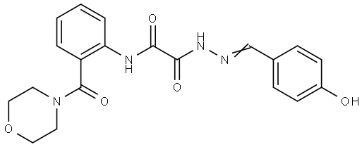 2-(2-(4-HO-BENZYLIDENE)HYDRAZINO)-N-(2-(4-MORPHOLINYLCARBONYL)PH)-2-OXOACETAMIDE Struktur