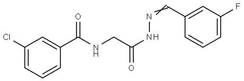 3-CHLORO-N-(2-(2-(3-FLUOROBENZYLIDENE)HYDRAZINO)-2-OXOETHYL)BENZAMIDE Struktur