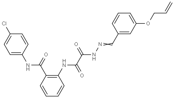 2-(((2-(3-(ALLYLOXY)BENZYLIDENE)HYDRAZINO)(OXO)AC)AMINO)-N-(4-CL-PH)BENZAMIDE Struktur