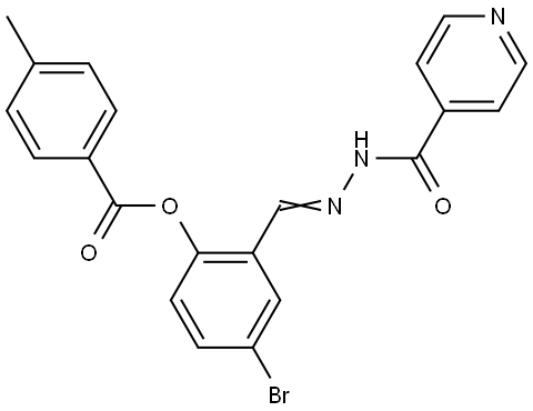 4-BROMO-2-(2-ISONICOTINOYLCARBOHYDRAZONOYL)PHENYL 4-METHYLBENZOATE Struktur