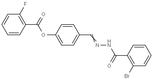 4-(2-(2-BROMOBENZOYL)CARBOHYDRAZONOYL)PHENYL 2-FLUOROBENZOATE Struktur