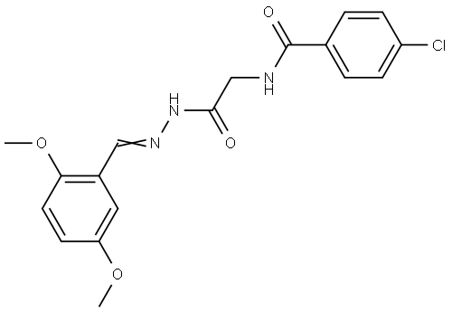 4-CHLORO-N-(2-(2-(2,5-DIMETHOXYBENZYLIDENE)HYDRAZINO)-2-OXOETHYL)BENZAMIDE Struktur