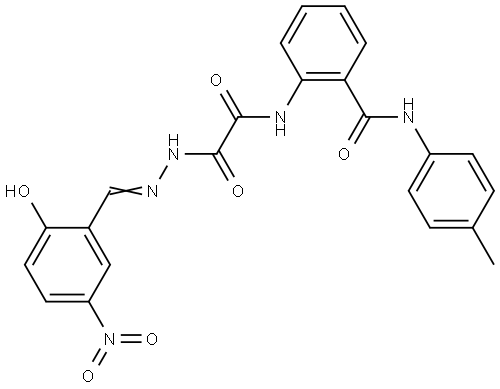 2-(((2-(2-HO-5-NITROBENZYLIDENE)HYDRAZINO)(OXO)AC)AMINO)-N-(4-ME-PH)BENZAMIDE Struktur