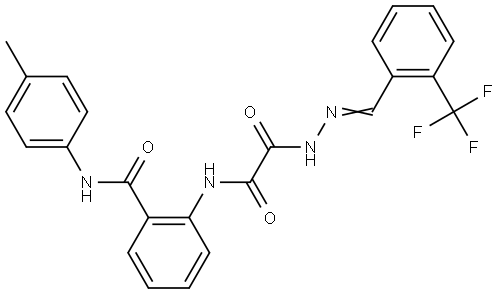 N-(4-ME-PHENYL)-2-((OXO(2-(2-(TRI-F-ME)BENZYLIDENE)HYDRAZINO)AC)AMINO)BENZAMIDE Struktur