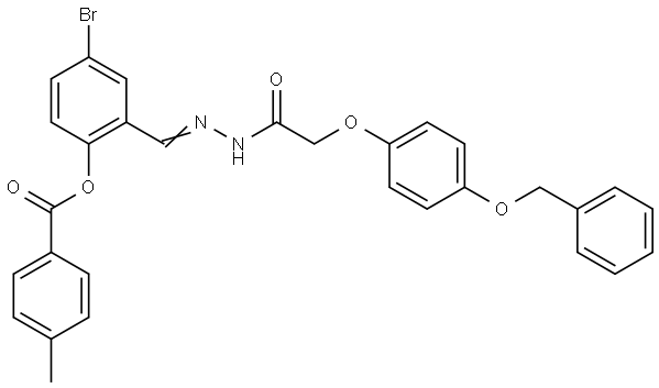 2-(2-((4-(BENZYLOXY)PHENOXY)AC)CARBOHYDRAZONOYL)-4-BROMOPHENYL 4-METHYLBENZOATE Struktur