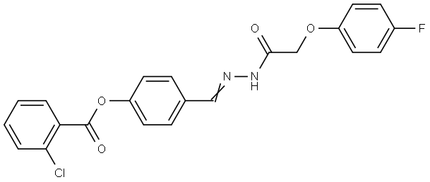 4-(2-((4-FLUOROPHENOXY)ACETYL)CARBOHYDRAZONOYL)PHENYL 2-CHLOROBENZOATE Struktur