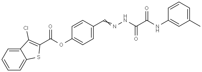 4-(2-(OXO(3-TOLUIDINO)AC)CARBOHYDRAZONOYL)PH 3-CL-1-BENZOTHIOPHENE-2-CARBOXYLATE Struktur