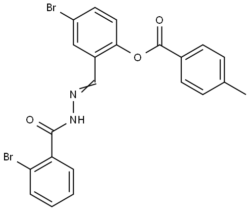 4-BROMO-2-(2-(2-BROMOBENZOYL)CARBOHYDRAZONOYL)PHENYL 4-METHYLBENZOATE Struktur