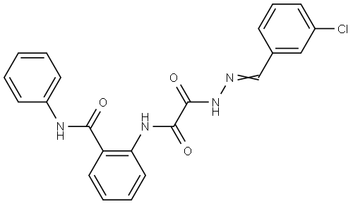 2-(((2-(3-CHLOROBENZYLIDENE)HYDRAZINO)(OXO)ACETYL)AMINO)-N-PHENYLBENZAMIDE Struktur