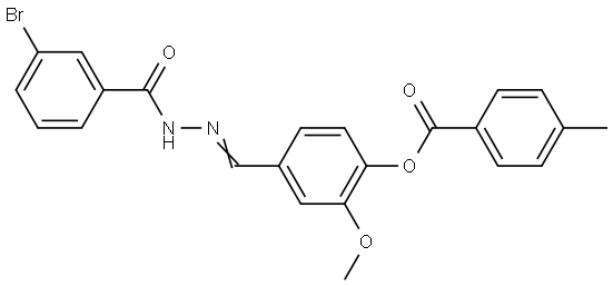 4-(2-(3-BROMOBENZOYL)CARBOHYDRAZONOYL)-2-METHOXYPHENYL 4-METHYLBENZOATE Struktur