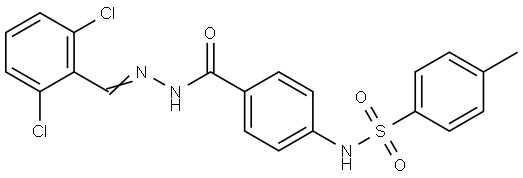 N-(4-((2-(2,6-DICHLOROBENZYLIDENE)HYDRAZINO)CARBONYL)PH)-4-ME-BENZENESULFONAMIDE Struktur