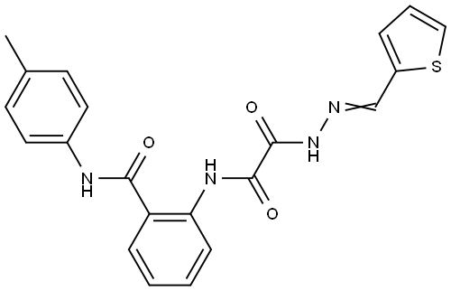 N-(4-METHYLPHENYL)-2-((OXO(2-(2-THIENYLMETHYLENE)HYDRAZINO)AC)AMINO)BENZAMIDE Struktur