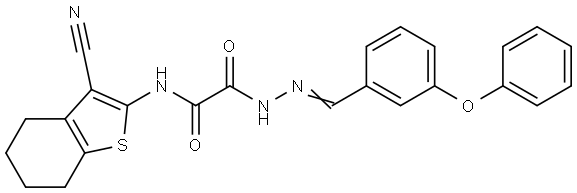 N-(3-CYANO-4,5,6,7-TETRAHYDRO-1-BENZOTHIEN-2-YL)-2-OXO-2-[(2E)-2-(3-PHENOXYBENZYLIDENE)HYDRAZINO]ACETAMIDE Struktur