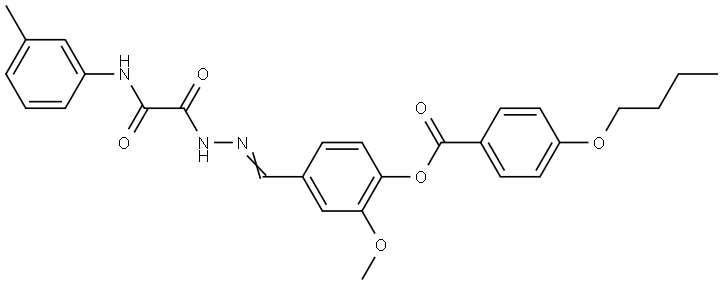 2-MEO-4-(((OXO(3-TOLUIDINO)ACETYL)HYDRAZONO)METHYL)PHENYL 4-BUTOXYBENZOATE Struktur