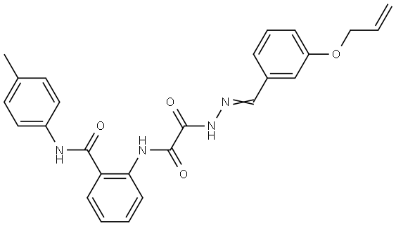 2-(((2-(3-(ALLYLOXY)BENZYLIDENE)HYDRAZINO)(OXO)AC)AMINO)-N-(4-ME-PH)BENZAMIDE Struktur