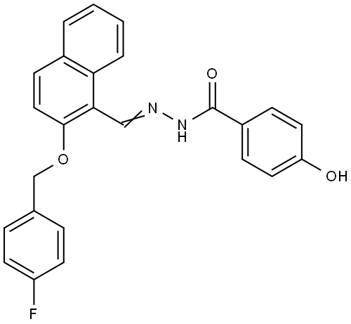 N'-((2-((4-FLUOROBENZYL)OXY)-1-NAPHTHYL)METHYLENE)-4-HYDROXYBENZOHYDRAZIDE Struktur