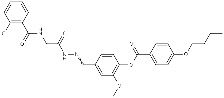 4-(2-(((2-CHLOROBENZOYL)AMINO)AC)CARBOHYDRAZONOYL)-2-MEO-PHENYL 4-BUTOXYBENZOATE Struktur