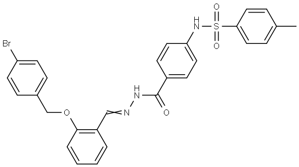 N-{4-[((2E)-2-{2-[(4-BROMOBENZYL)OXY]BENZYLIDENE}HYDRAZINO)CARBONYL]PHENYL}-4-METHYLBENZENESULFONAMIDE Struktur