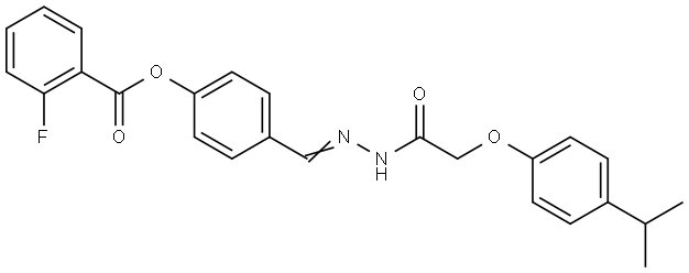 4-(2-((4-ISOPROPYLPHENOXY)ACETYL)CARBOHYDRAZONOYL)PHENYL 2-FLUOROBENZOATE Struktur