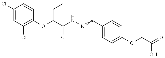 (4-(2-(2-(2,4-DICHLOROPHENOXY)BUTANOYL)CARBOHYDRAZONOYL)PHENOXY)ACETIC ACID Struktur