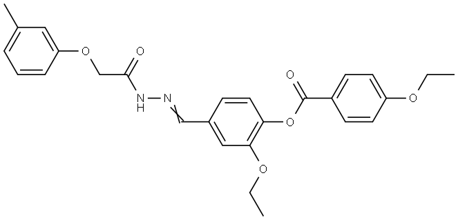 2-ETHOXY-4-(2-((3-METHYLPHENOXY)ACETYL)CARBOHYDRAZONOYL)PHENYL 4-ETHOXYBENZOATE Struktur