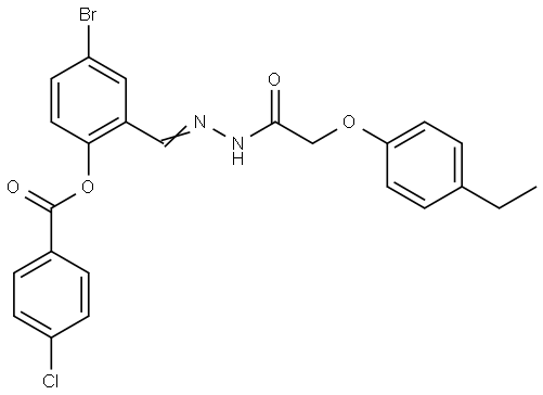 4-BROMO-2-(2-((4-ETHYLPHENOXY)ACETYL)CARBOHYDRAZONOYL)PHENYL 4-CHLOROBENZOATE Struktur